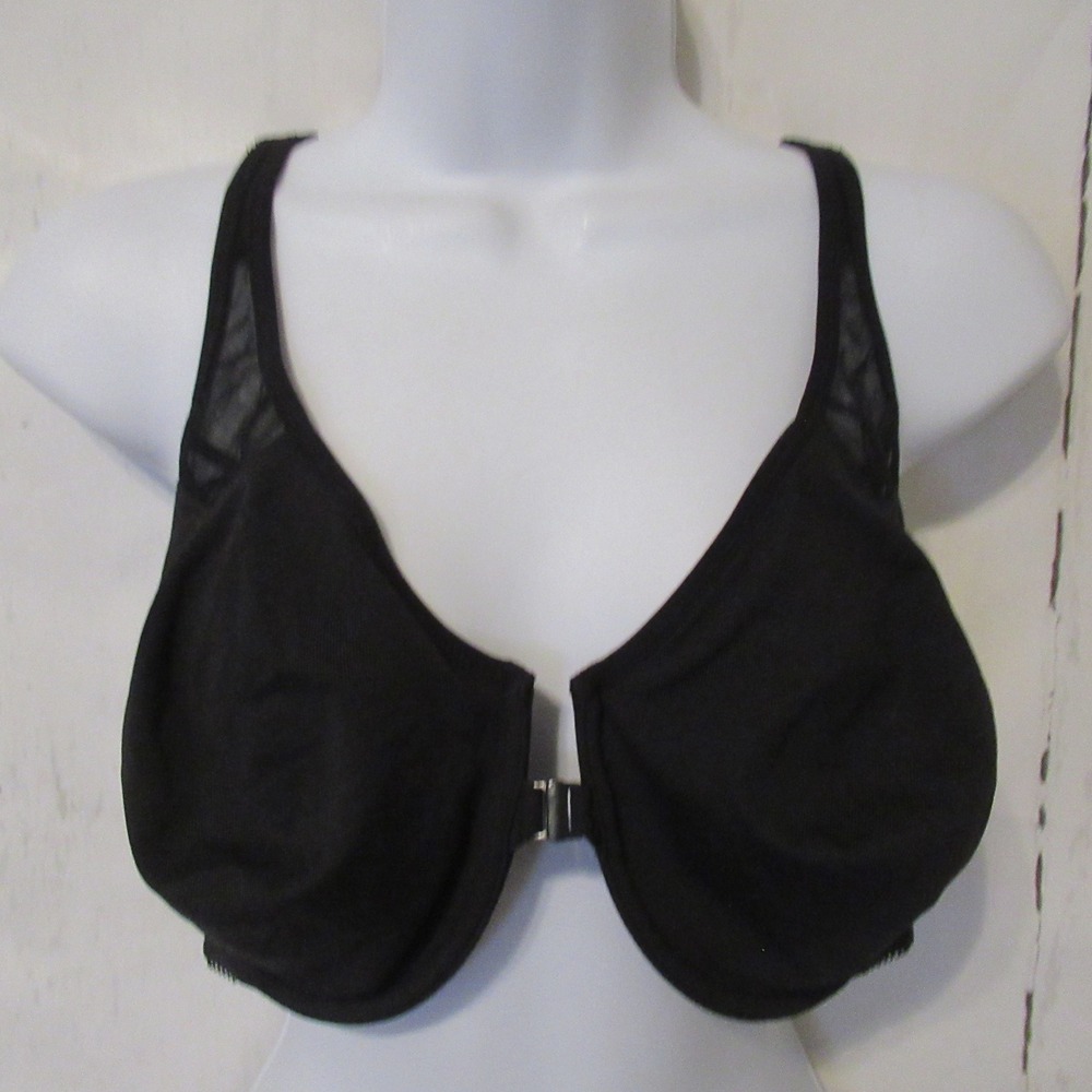 New Delimira Bra 40D Black Front Close Underwire Racerback W601